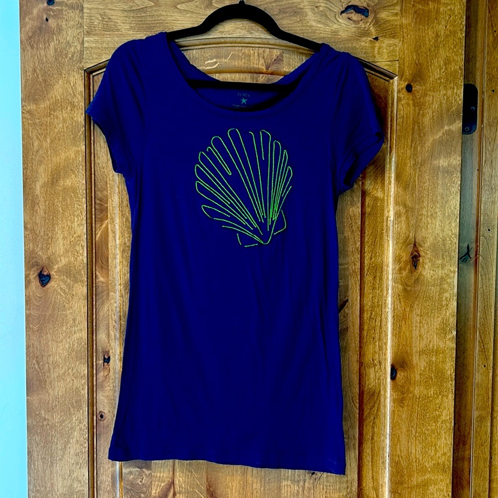 J.Crew navy short sleeve seashell T-shirt